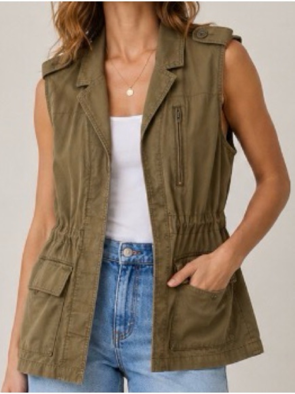 LOFT Green Light Weight Utility Vest Size S